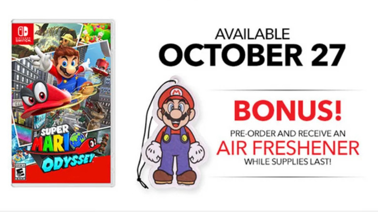 Super Mario Odyssey pre-order air freshener