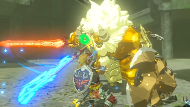 Golden Lynel fights in Zelda