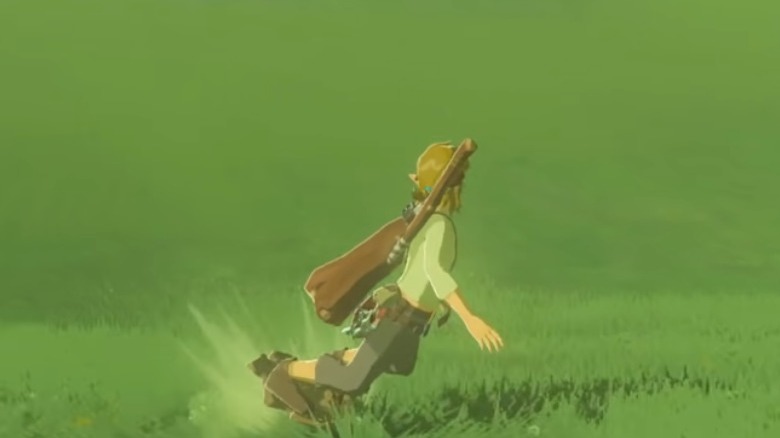 Link shield surfing in Zelda