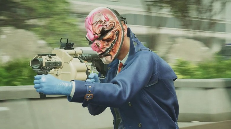 clown robber with gun