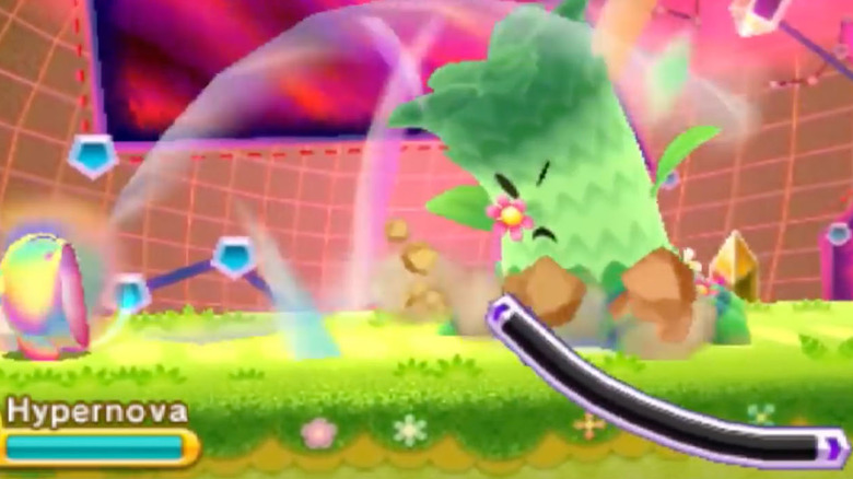 Kirby inhales a boss bar