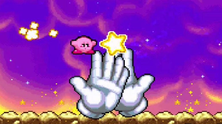 Kirby inhales Master Hand