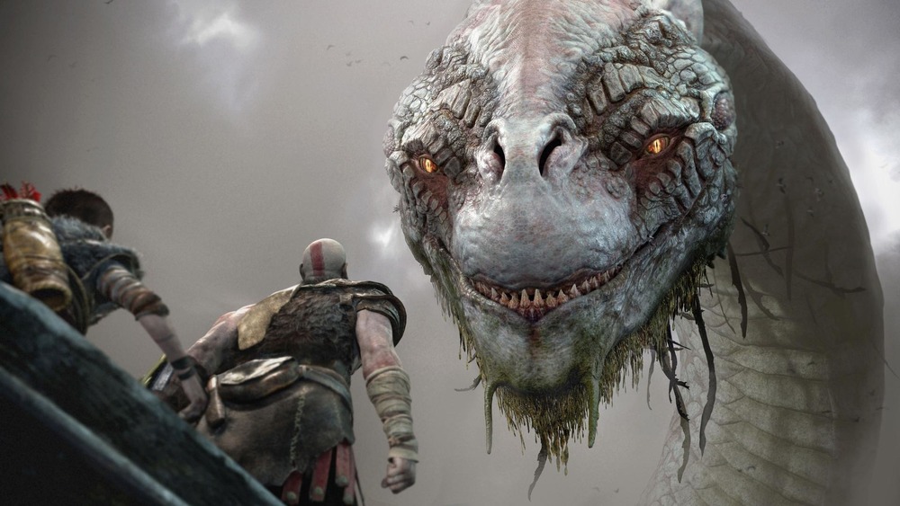 Kratos and Atreus face the World Serpent