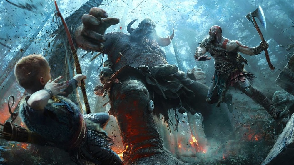 Kratos and Atreus do battle