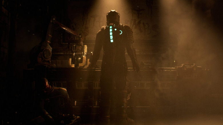 Isaac Clarke of Dead Space from behind