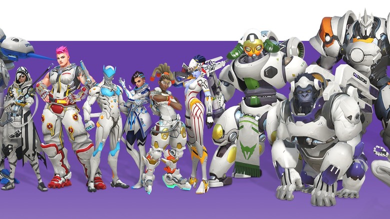 many Overwatch characters posing