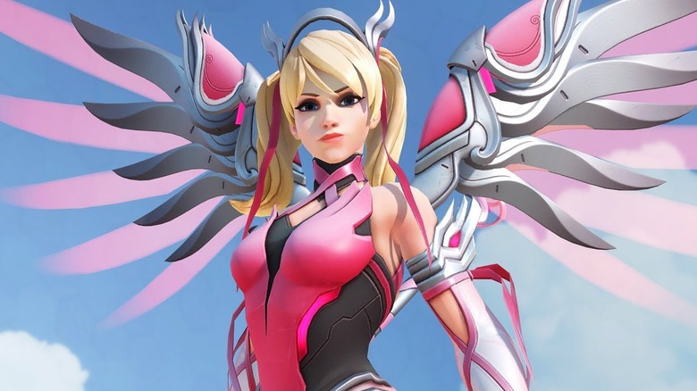 Blond Overwatch character wearing pink outfit