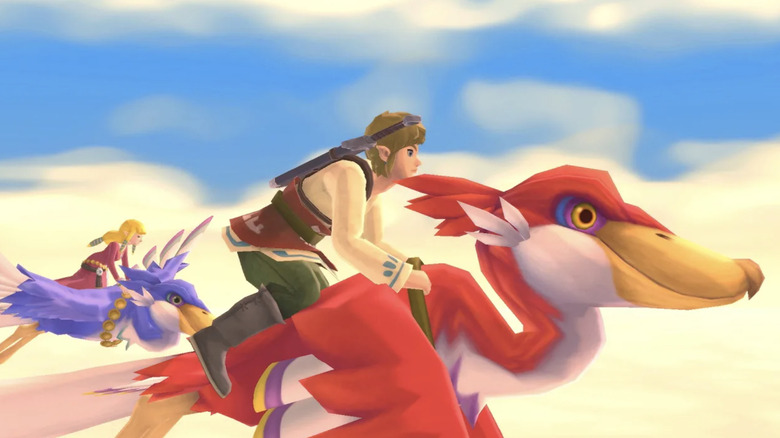 Link and Zelda ride loftwings