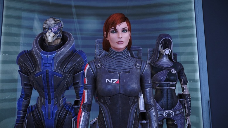 Mass Effect characters standing