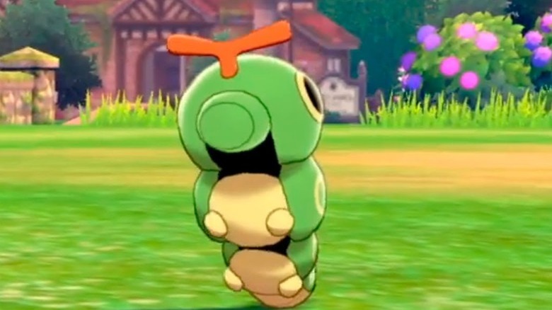 A Caterpie fighting in Pokémon