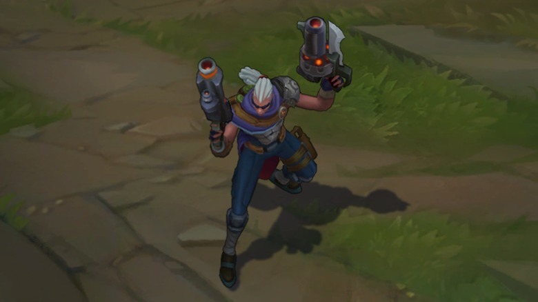 Lucian from League of Legends holding two guns