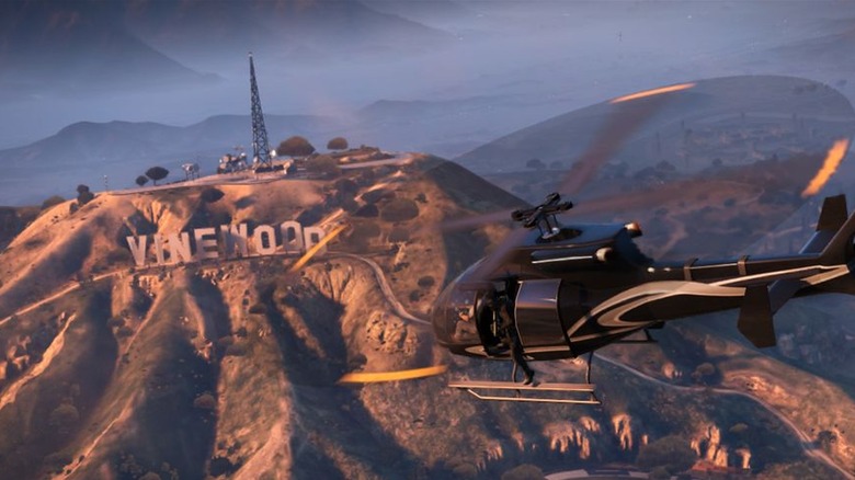 helicopter over Vinewood