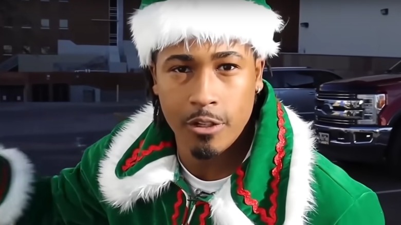 Marcus wearing Christmas outfit