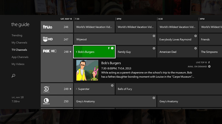 Xbox One TV guide