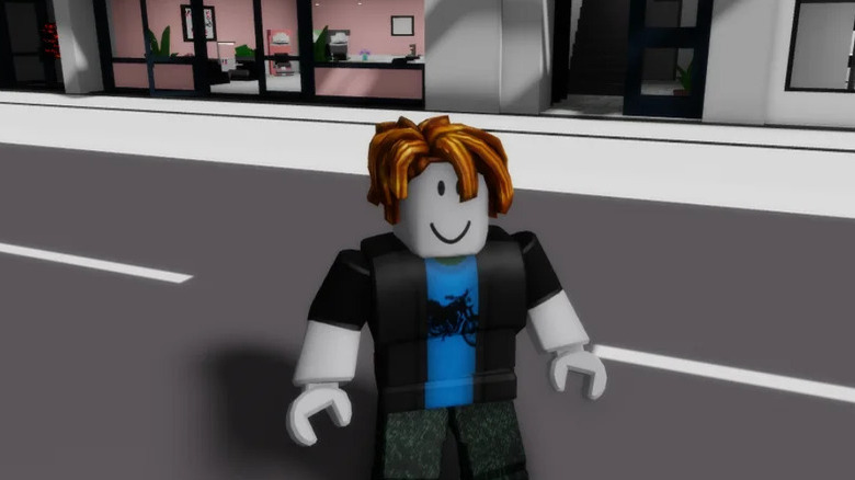 Roblox character in street