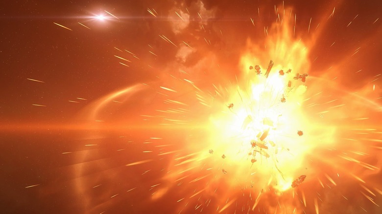 spaceship exploding