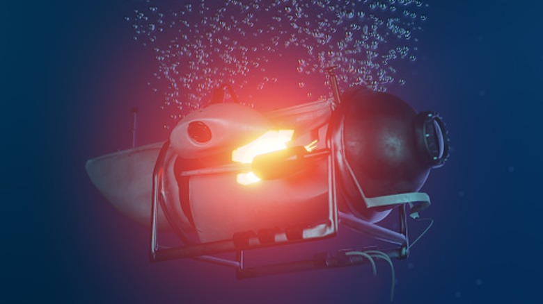 An animation of an imploding submersible 