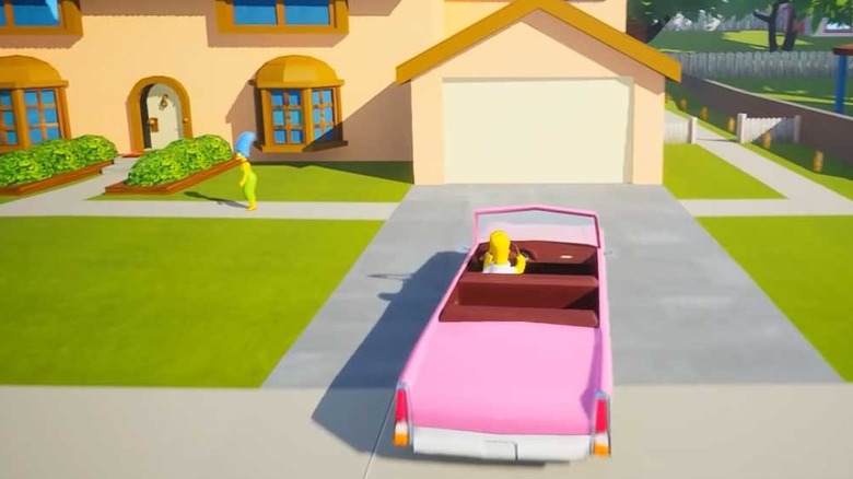 Homer pulling into driveway