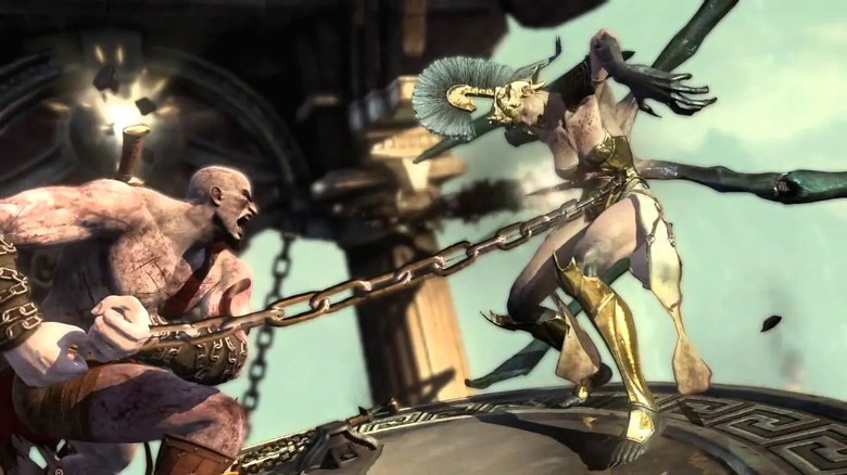 God of War Kratos Impaling Enemy
