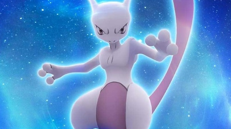 Mewtwo floating in the air