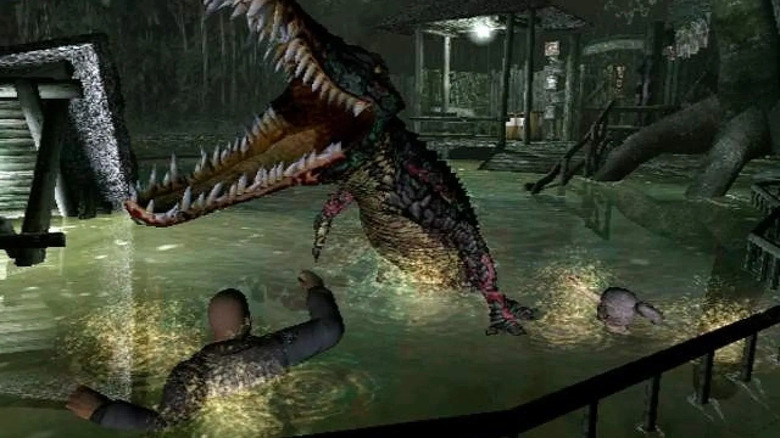 giant crocodile in Resident Evil Outbreak