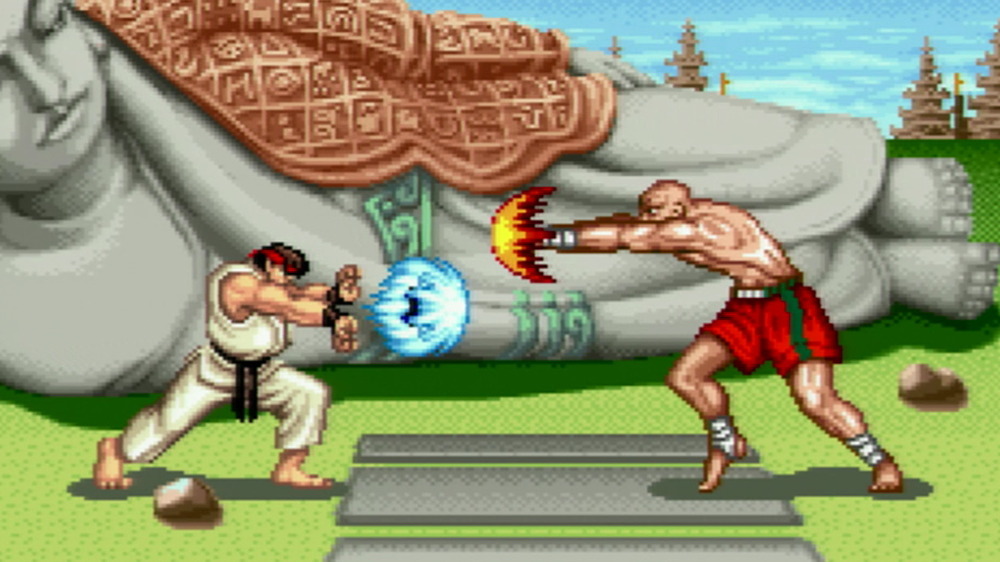 Ryu and Retsu fight in Street Fighter 2 