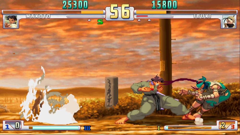 Street Fighter 3 screenshot with Makoto and Ibuki