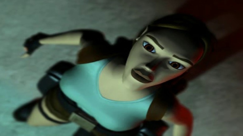 Lara watches the temple collapse
