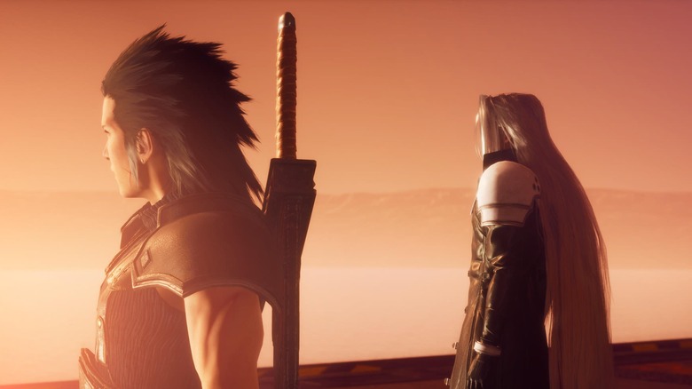 Zack and Sephiroth stare off 