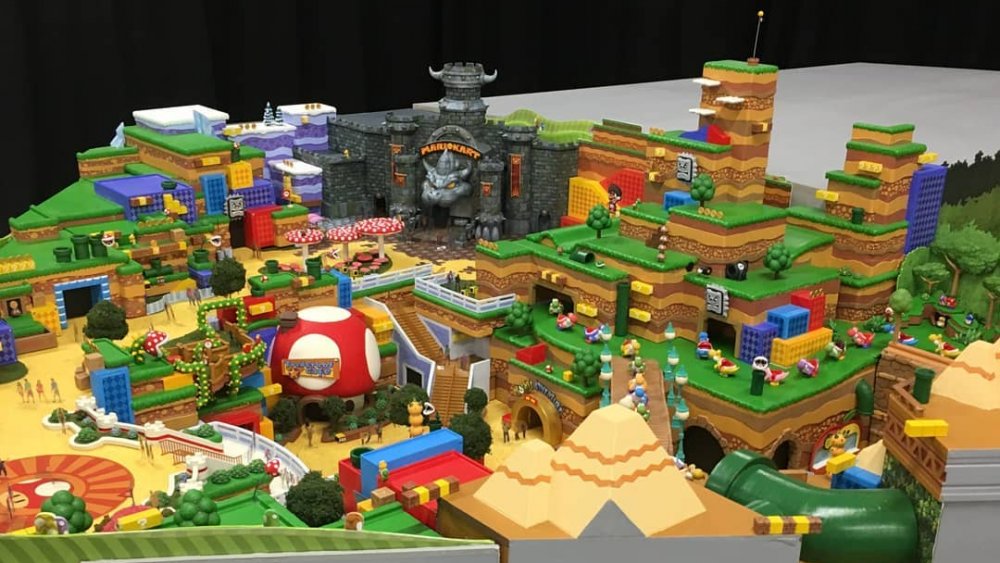 A leaked image of the Super Nintendo World theme park layout