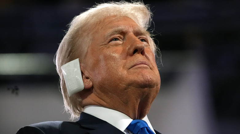 Trump ear bandaged