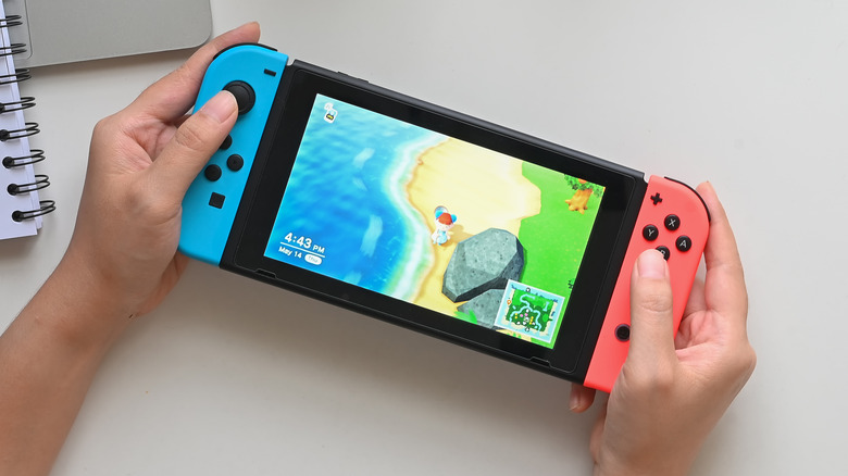 Person Holding Nintendo Switch