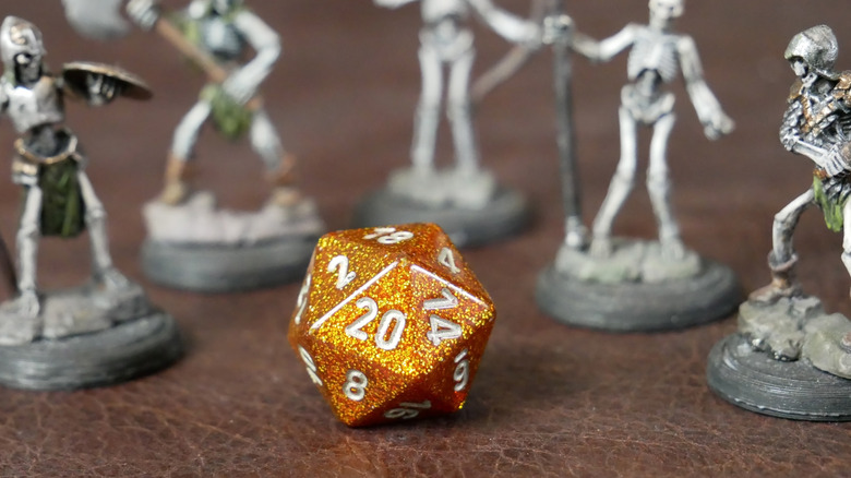 Polyhedral die and miniatures