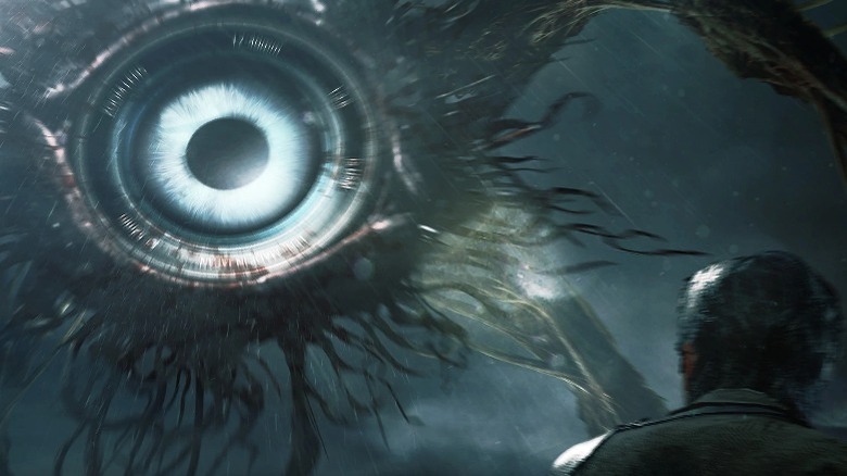 Sebastian facing eyeball monster