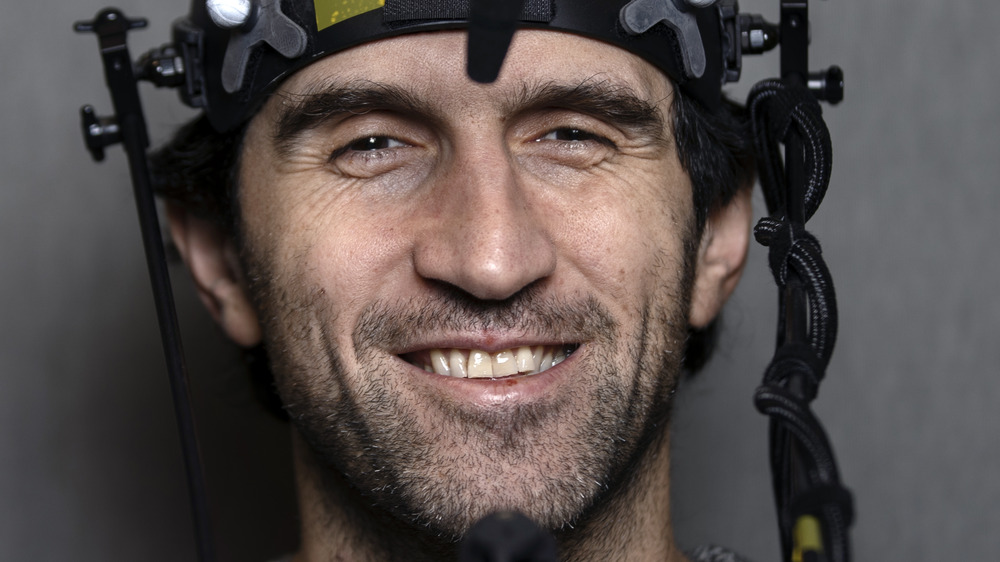 Josef Fares in mocap helmet