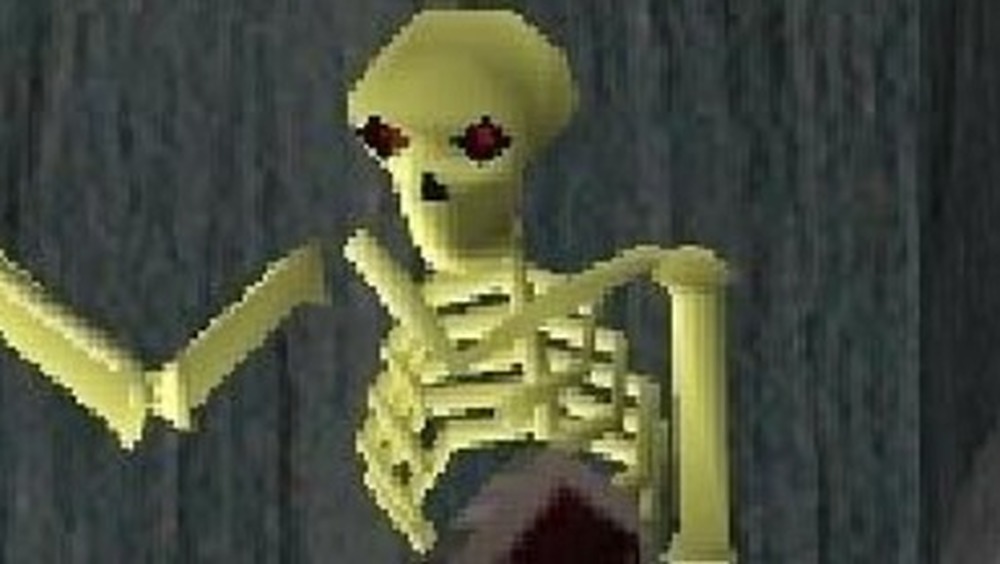 skeleton threatening player