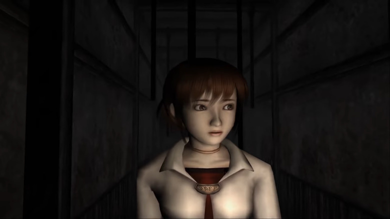 fatal frame cutscene protagonist scared