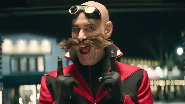 Eggman pointing up and laughing