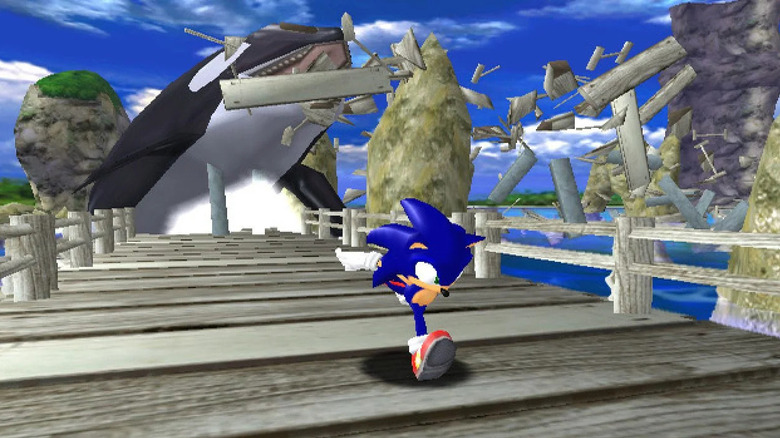 Sonic is chased by a killer whale