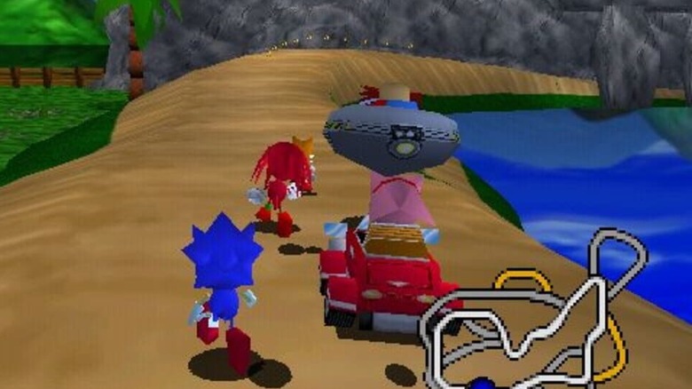 Sonic and his competitors race