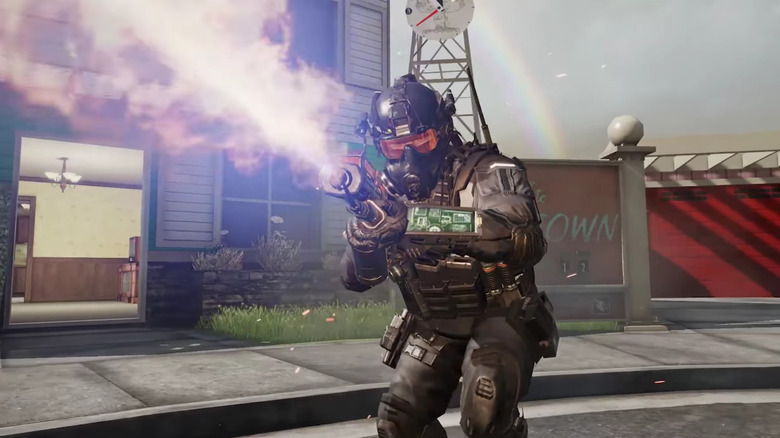 CoD: Mobile character using flamethrower