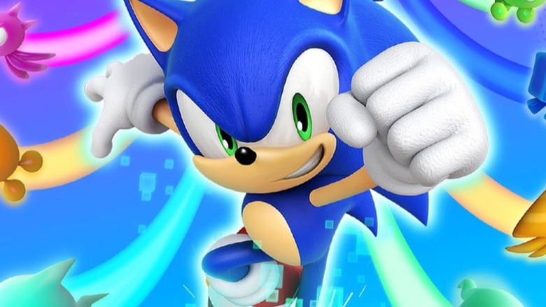 Sonic with fist raised Sonic Colors