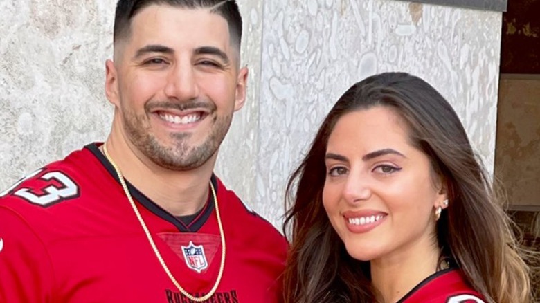 NickMercs and wife at Super Bowl