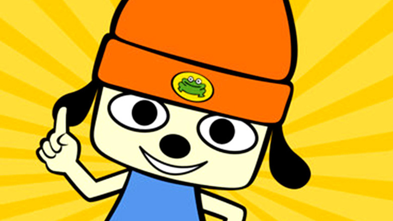 Parappa pointing his finger in the air