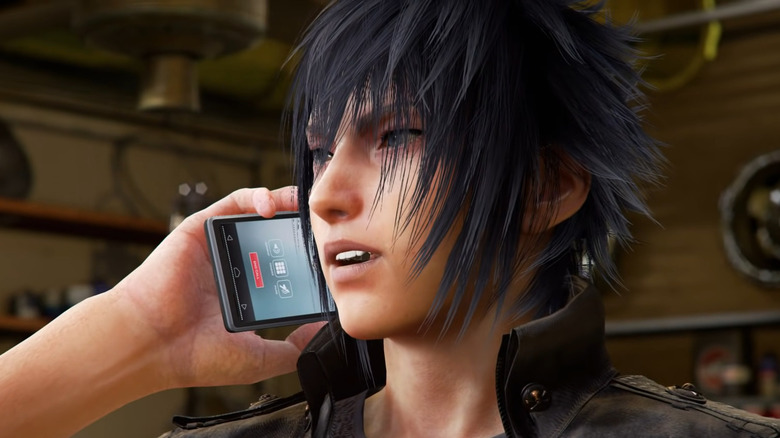 Noctis talking on phone