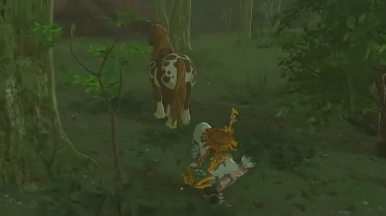 Link sneaking up on horse