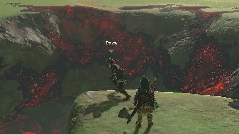 Link standing behind Daval