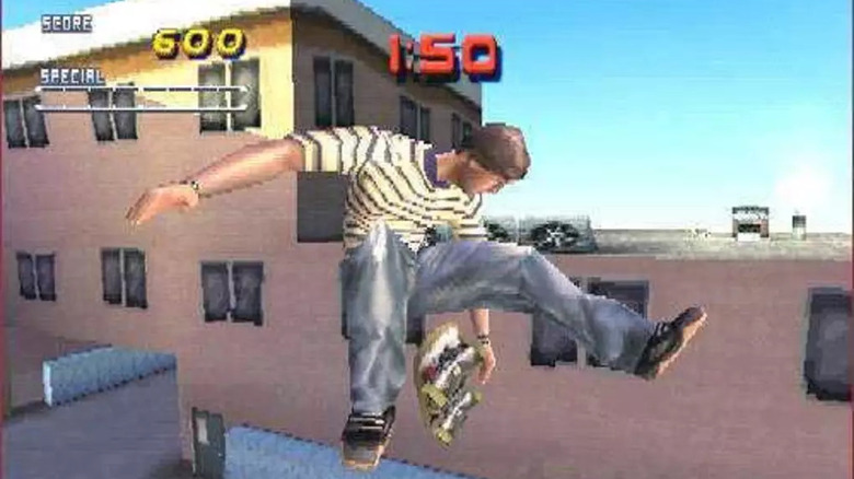 Tony Hawk's Pro Skater 2 skater doing grab trick