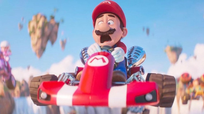 Mario screaming on kart