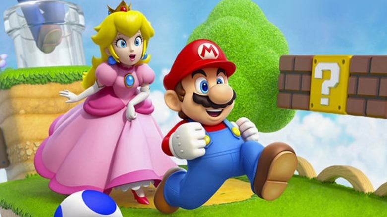 Princess Peach and Mario running